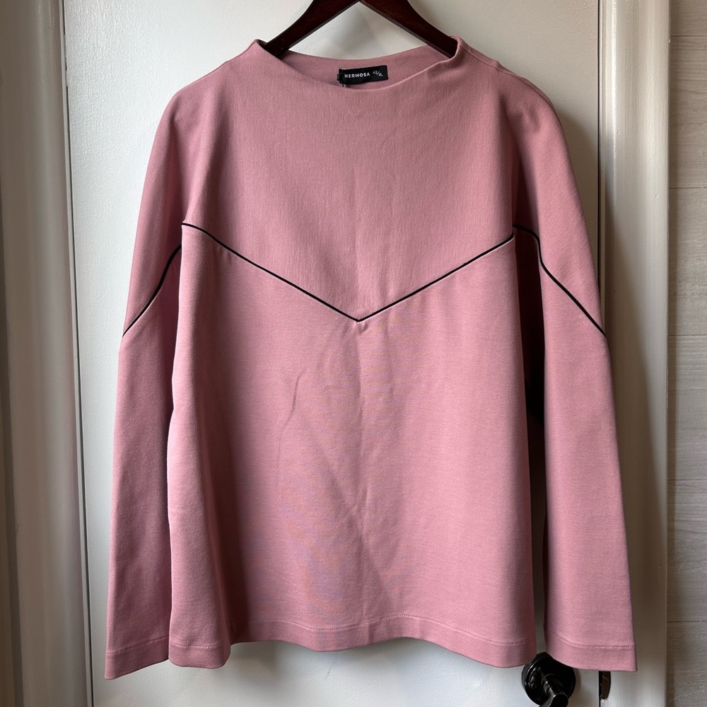 Nwt Hermosa Mock Neck Scuba Sweatshirt Pink